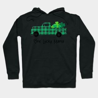 Buffalo Plaid Truck One Lucky MAMA St Patricks Day Hoodie